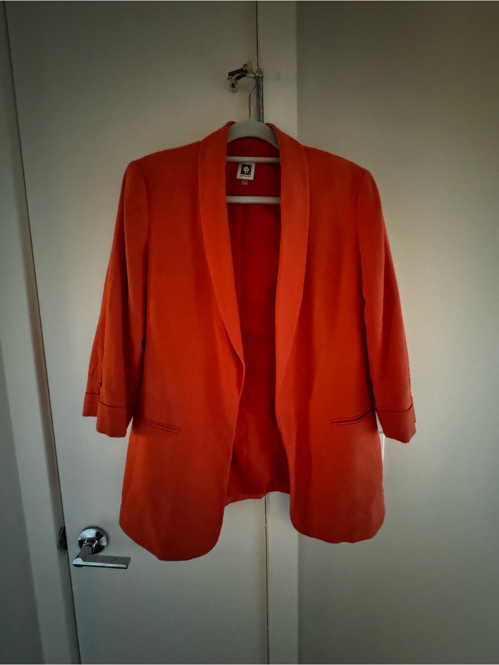 Anne Klein Bright Orange Open-Front Blazer